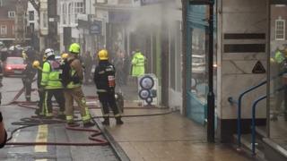The blaze on Winchester High Street