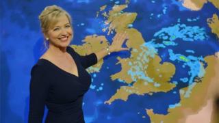 Carol Kirkwood presenting a weather forecast