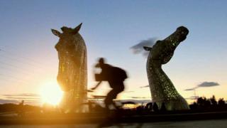 Sunset at The Kelpies