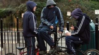 Hooded youths