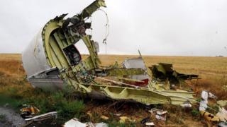 In this file photo taken on September 09, 2014 shows part of the Malaysia Airlines Flight MH17 at the crash site in the village of Hrabove (Grabovo), some 80km east of Donetsk.