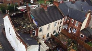 Damage caused by mini-tornado