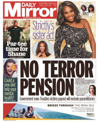 front page of Daily Mirror Tuesday 23 July 2019