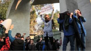 Антиправительственные протесты в Тегеранском университете (30.12.17)