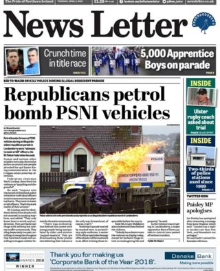 front page of the news letter Tuesday 3 April 2018