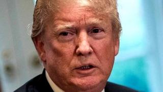 US President Donald Trump speaks during a meeting with senior military leaders at the White House in Washington, DC, on April 9, 2018.