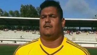 Seychelles goalkeeper Dave Mussard.