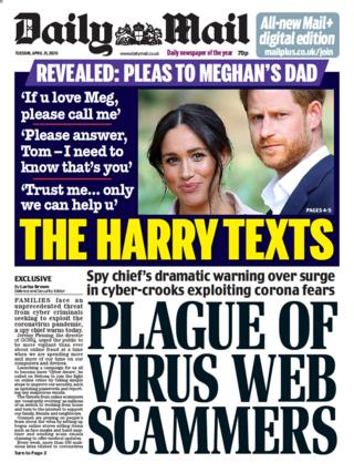 Daily Mail front page