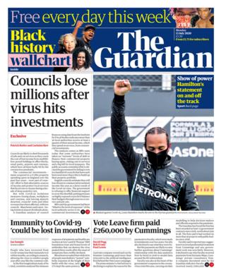 Guardian front page 13/07/20