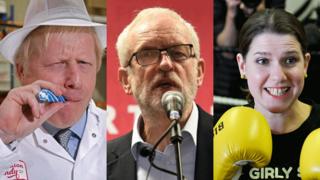 Boris Johnson, Jeremy Corbyn and Jo Swinson