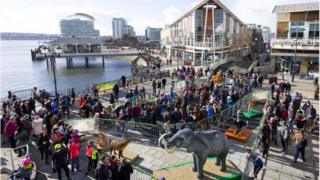 Lego models in Mermaid Quay