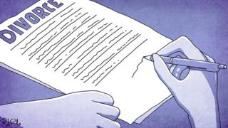 Illustration of Divorce papers