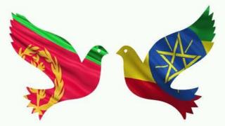 ንዘተ ሰላም ህዝቢ ኢትዮጵያን ኤርትራን ዝተዳለወ ስእሊ ሰንደቕ ዕላማ እተን ሃገራት