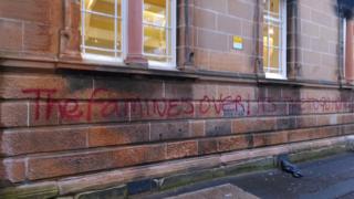 Graffiti outside St Aloysius' College
