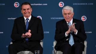 Bolsonaro e Tom Donohue, presidente da Câmara de Comércio dos EUA