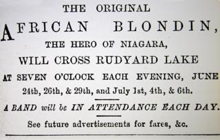 A poster advertising the African Blondin at Rudyard Lake