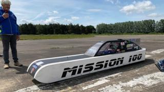 Mission 100 vehicle that will be bidding for a land speed record