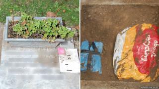 Images of the items found in the grave