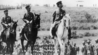 Emperor Hirohito of Japan on a visit to the Military Academy in Zama 10 November, 1939