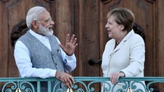Indian Prime Minister Narendra Modi and Angela Merkel, Germany's Chancellor meet in Berlin
