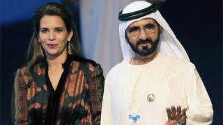 الشيخ محمد بن راشد مع زوجته السابقة الأميرة هيا بنت الحسين