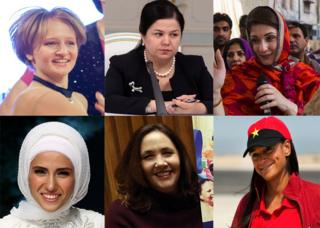 Hijas de los jefes de Estado de Rusia, Tajikistán, Pakistán, Angola, Cuba y Turquía.