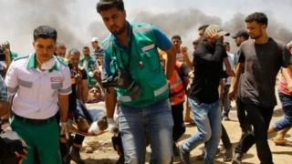 Hundreds of people have been injured, according to Palestinian officials