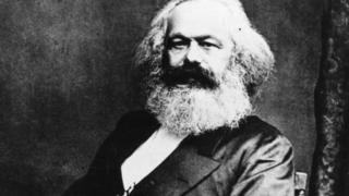 Black and white photograph of Karl Marx
