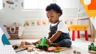 Child playing with toys