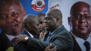 Vital Kamerhe (G) et Felix Tshisekedi