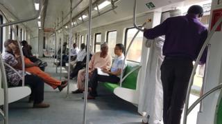 People inside a new train
