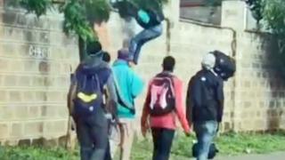 People were filmed escaping from the quarantine centre in Kenya Medical Training College
