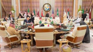 اجتماع قادة مجلس التعاون الخليجي مع الرئيس الأمريكي دونالد ترامب قبل انطلاق قمة الرياض مايو/ أيار 2017