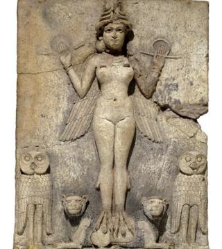 Tallado en piedra de la diosa Inanna