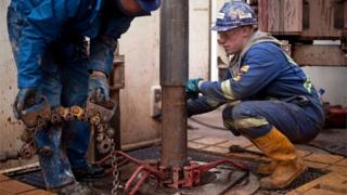 Engineers at fracking site