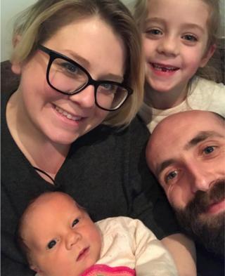 Kelly Brinkman, Olivia Paolo Pereira with new baby Lillie