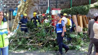 Rescuers in Funchal, 15 August