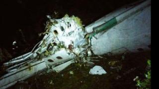 L'épave de l'avion qui s'est écrasé mardi 29 novembre 2016 près de Medellin, en Colombie.
