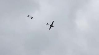 A drone transporting medical supplies