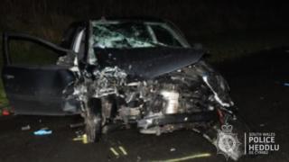 VW Golf destroyed by crash