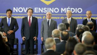 Presidente Michel Temer em cerimônia de sanção da Lei do novo ensino médio