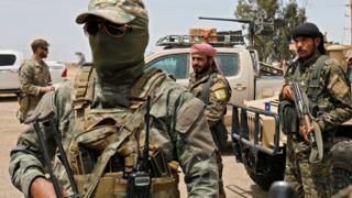 Photo of the file showing Syrian Democratic Forces (SDF) fighters in Deir al-Zour province in the east of the country, May 1, 2018