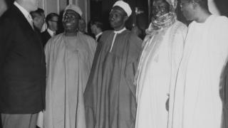 Obafemi Awolọwọ, Abubakar Tafawa Balewa àti Nnamdi Azikwe nínú ìpàdé kan
