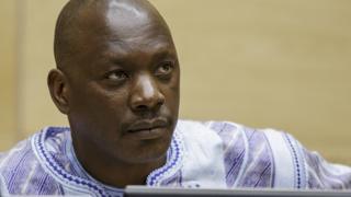 Thomas Lubanga, attendant le verdict de son procès pour crimes de guerre devant la CPI à La Haye, au Pays-Bas le 1er décembre 2014.