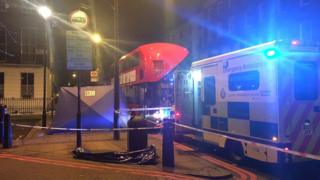 Bus and ambulance