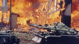 The fire after the Waco siege