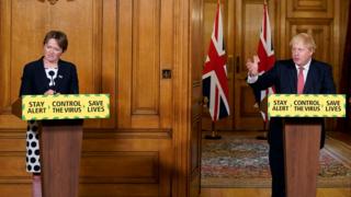 Dido Harding and Boris Johnson