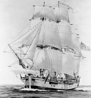 Endeavour, корабль, которым пользовался капитан Джеймс Кук во время его великого путешествия по разведке 1768-1771 гг.