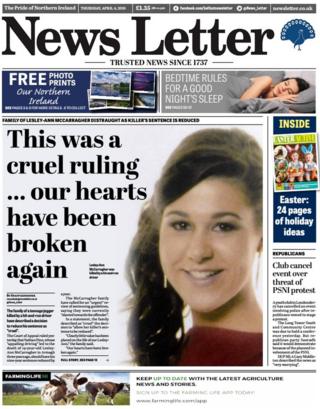The front page of Thursday's News Letter