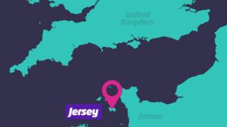 map showing the island of jersey